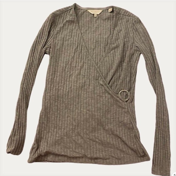 Ted Baker London Tops - Ted Baker Gray Long Sleeve Top